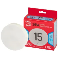 Лампа светодиодная ЭРА RED LINE LED GX-15W-840-GX70 R GX70 15 Вт таблетка яркий белый свет
