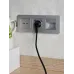 BRITE Розетка с заземлением с защитными шторками 16А с USB A+A 2,1А РЮш10-1-БрА алюминий