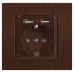 Розетка Intro Accent 6-410-10 , P+E Schuko со шторками, 16А-250В + 2хUSB, IP20, СУ, венге