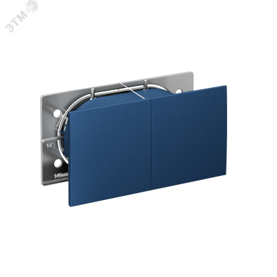 ATLASDESIGN РОЗЕТКА двойн. с заземл.со штор.со сдвиж. крышк, 16А, в сборе, АКВАМАРИН