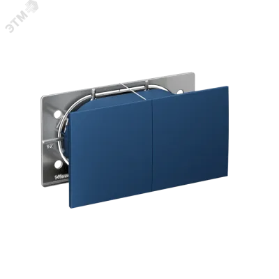 ATLASDESIGN РОЗЕТКА двойн. с заземл.со штор.со сдвиж. крышк, 16А, в сборе, АКВАМАРИН