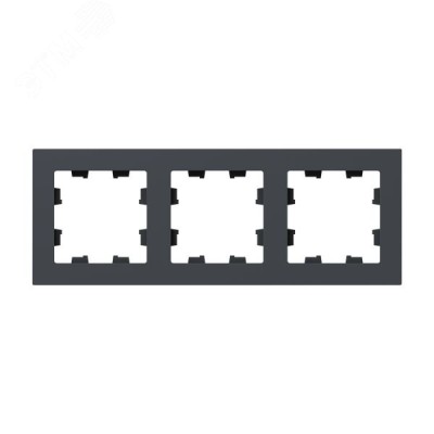 Рамка 3-местная графит.  пластик Эпика EKF