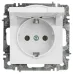 Розетка Intro Accent 6-203-01 2P+E Schuko с крышкой, 16А-250В, IP20, СУ, AL/CU, белый