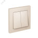 Выключатель двухклавишный ATLASDESIGN схема 5 10АХ в сборе бежевый
