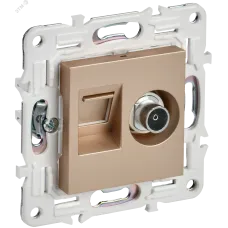 SKANDY Розетка двойная TV+RJ45 кат.6E SK-A15Sa песочный IEK