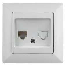 Розетка Intro Solo 4-303-01 информационная RJ45, СУ, белый