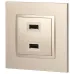 14-4110-04 ЭРА Устройство зарядное USB, 230В/5В-2100мА, IP20, Эра Elegance, шампань (6/60/960)