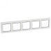 Рамка 5п гор Белый/Серебр VLN