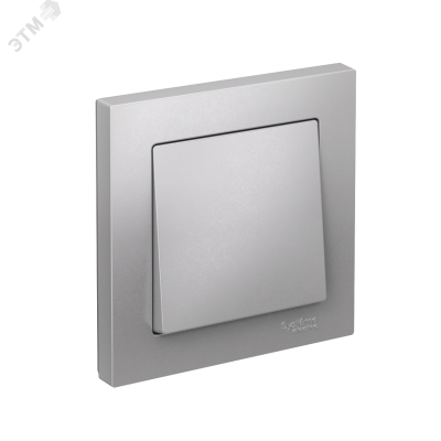 Выключатель одноклавишный ATLASDESIGN схема 1 10АХ в сборе алюминий