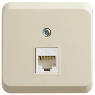 ЭТЮД О/У компьютерная РОЗЕТКА RJ45 кат.5е. КРЕМОВЫЙ. Россия