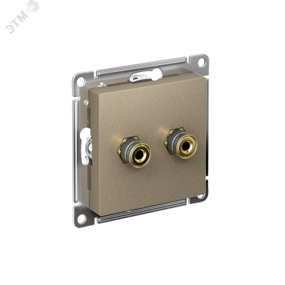 Аудиорозетка ATLASDESIGN двухместная шампань