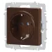 Розетка Intro Accent 6-202-10 2P+E Schuko, 16А-250В, IP20, СУ, венге