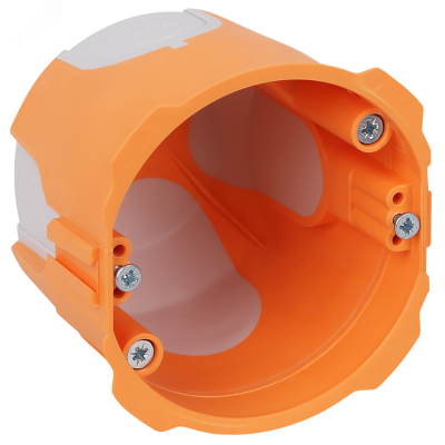 Коробка установочная двухкомпонентная D = 72 мм, H = 65 мм с пластиковыми лапками для всех типов стен, огнестойкая