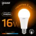 Лампа Gauss A60 16W 1440lm 3000K E27 LED 1/10/50