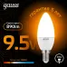 Лампа Gauss Свеча 9.5W 890lm 3000К E14 LED 1/10/100