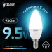 Лампа Gauss Свеча 9.5W 950lm 4100К E14 LED 1/10/100