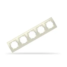 Рамка 5 постов Бриллиант горизонтальная слоновая кость (ivory)