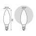 Лампа Gauss Filament Свеча 9W 590lm 3000К Е14 milky диммируемая LED 1/10/50