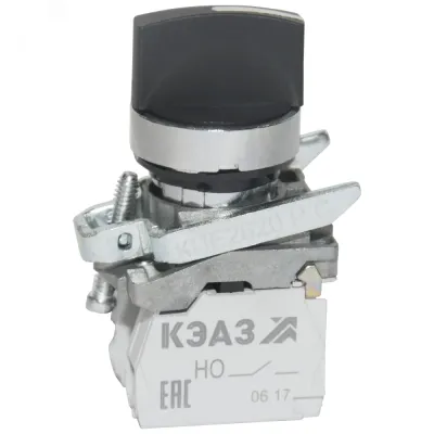 Переключатель КПЕ2620РС-черный-2но+0нз-ручка-фикс-3поз-IP65