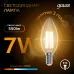 Лампа Gauss Filament Свеча 7W 550lm 2700К Е14 LED 1/10/50