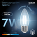 Лампа Gauss Filament Свеча 7W 580lm 4100К Е27 LED 1/10/50