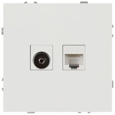 Розетка скрытого монтажа в рамку комбинированная RJ45+TV IP20 белый 15-3110-01 Galaxy