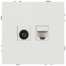 Розетка скрытого монтажа в рамку комбинированная RJ45+TV IP20 белый 15-3110-01 Galaxy