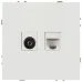 Розетка скрытого монтажа в рамку комбинированная RJ45+TV IP20 белый 15-3110-01 Galaxy