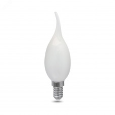 Лампа Gauss Filament Свеча на ветру 5W 420lm 2700К Е14 milky LED 1/10/50