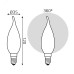Лампа Gauss Filament Свеча на ветру 9W 590lm 3000К Е14 milky LED 1/10/50
