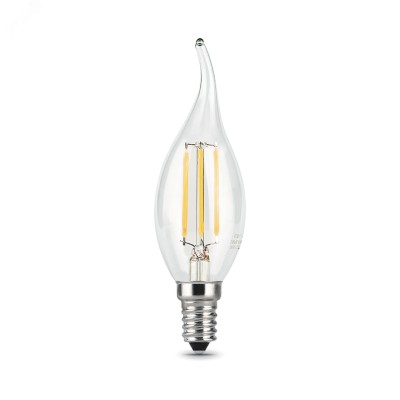 Лампа Gauss Filament Свеча на ветру 5W 420lm 2700К Е14 LED 1/10/50