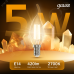 Лампа Gauss Filament Свеча на ветру 5W 420lm 2700К Е14 LED 1/10/50
