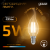 Лампа Gauss Filament Свеча на ветру 5W 420lm 2700К Е14 LED 1/10/50