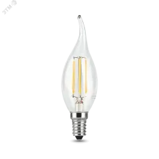Лампа Gauss Filament Свеча на ветру 9W 680lm 2700К Е14 LED 1/10/50