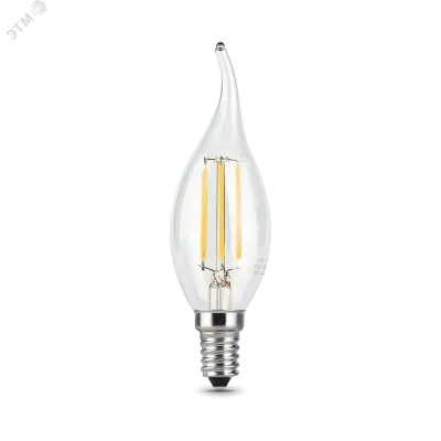 Лампа Gauss Filament Свеча на ветру 9W 680lm 2700К Е14 LED 1/10/50