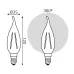 Лампа Gauss Filament Свеча на ветру 11W 830lm 4100К Е14 LED 1/10/50