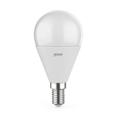 Лампа Gauss Шар 7W 590lm 4100К Е14 диммируемая LED 1/10/100