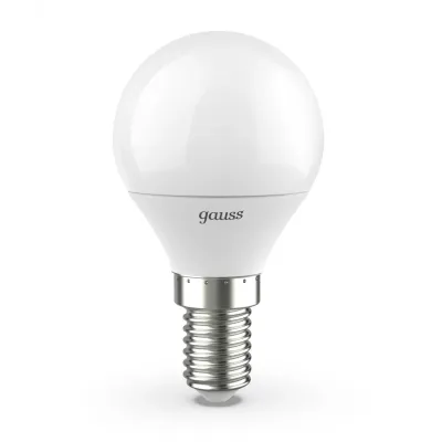 Лампа Gauss Шар 9.5W 950lm 4100K E14 LED 1/10/100