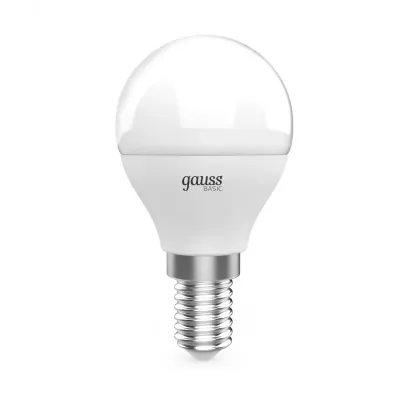 Лампа Gauss Basic Шар 5,5W 525lm 4100K E14  (3 лампы в упаковке) LED 1/40