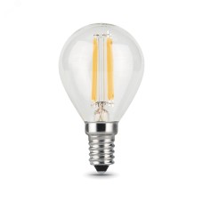 Лампа Gauss Filament Шар 5W 420lm 2700К Е14 LED 1/10/50