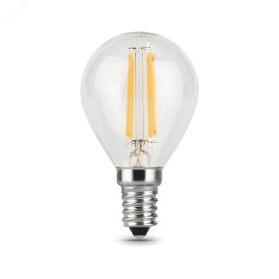 Лампа Gauss Filament Шар 5W 420lm 2700К Е14 LED 1/10/50