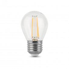 Лампа Gauss Filament Шар 5W 420lm 2700К Е27 диммируемая LED 1/10/50