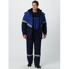 Костюм зимний Эксперт-Антистат МВО (тк.Смесовая,245) п/к, т.синий/васильковый, 68-70/170-176, 87468135 Факел