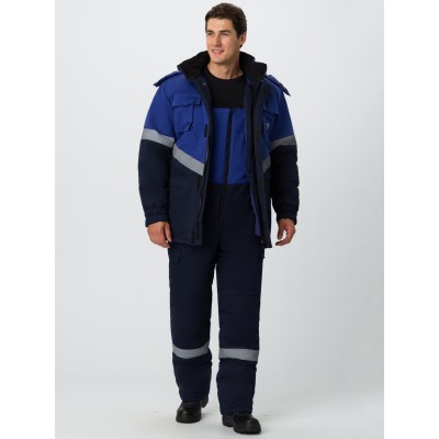 Костюм зимний Эксперт-Антистат МВО (тк.Смесовая,245) п/к, т.синий/васильковый, 48-50/182-188, 87468135 Факел