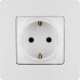 Розетка 1-местная с заземлением без защитных шторок 16А белый ETIKA