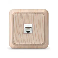 Розетка компьютерная одноместная   Олимп,наружная, 1А, RJ45, сосна (еврослот)