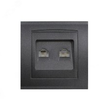 Розетка 2RJ45 серия Бриллиант,скрытой установки, 1А, механизм, графит