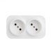 Розетка 2-местная для открытой установки без заземления без защитных шторок с предварительным подключением 16А белый QUTEO