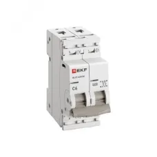 Выключатель автоматический двухполюсный 2P 6 кА (C) 6kA ВА 47-63N DC M63DC626C PROXIMA EKF