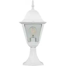 Светильник садово-парковый, 60W 230V E27 белый, 4104/PL4104 (на постамент)